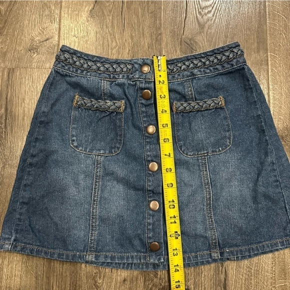 Womens Kendall + Kylie Mini Denim Skirt Size 25 Braided Waist Embellish Jean - Picture 5 of 9